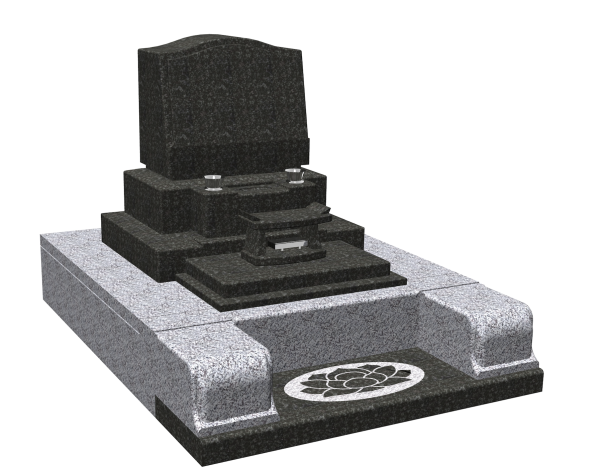 平和公園のカ区画の安い黒い墓石